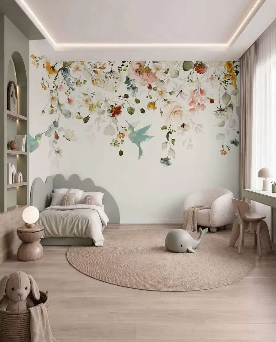 wall murals Hummingbirds in Floral Trails u59610