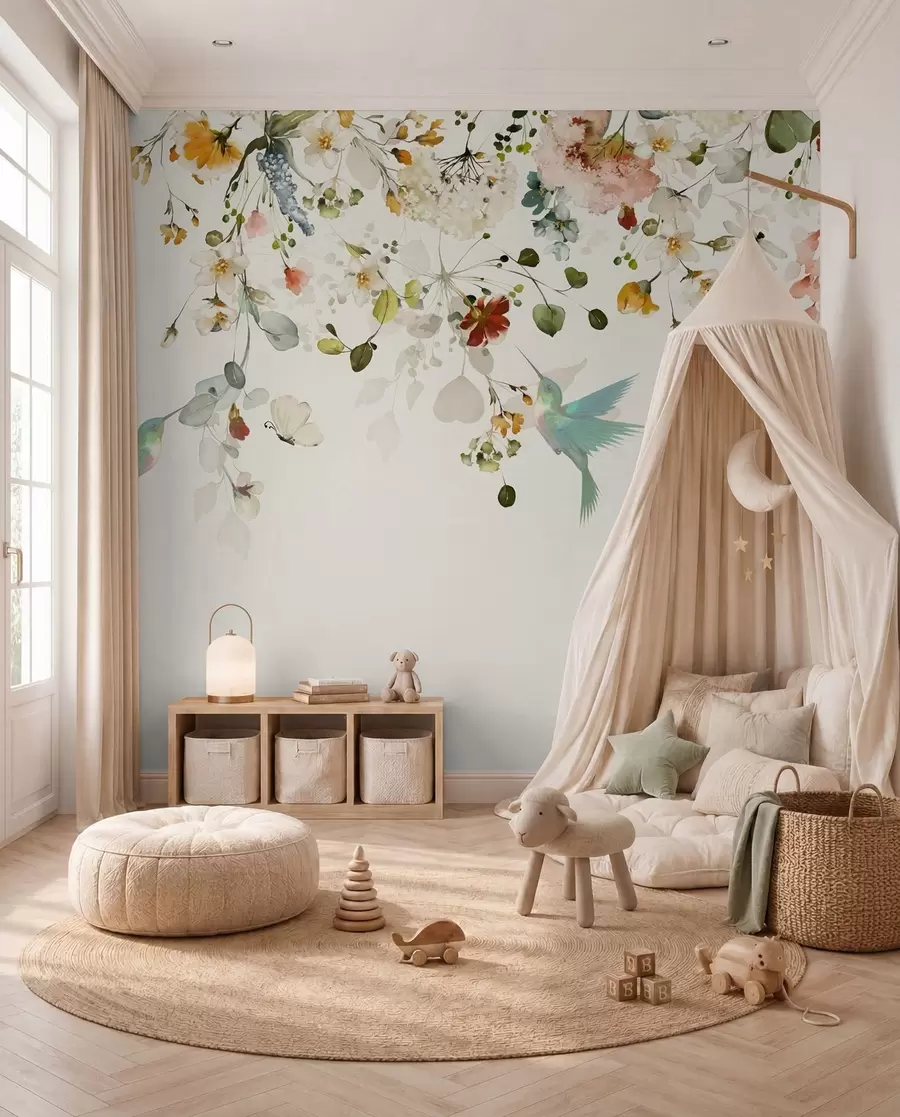 wall murals Hummingbirds in Floral Trails u59610