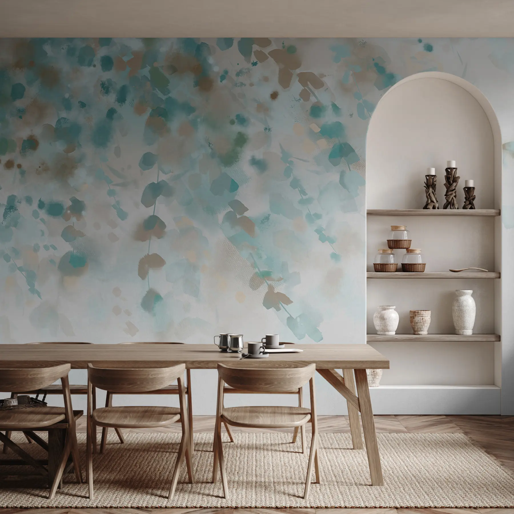wall murals Watercolor leaves u34275