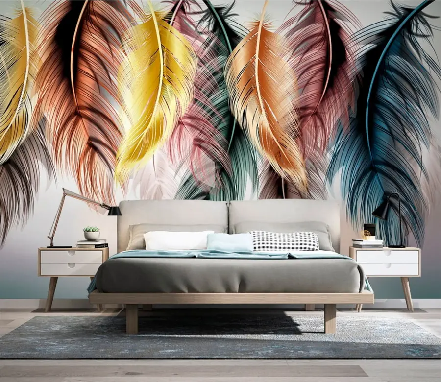 wall murals Feather, animal product e eyelash u35491