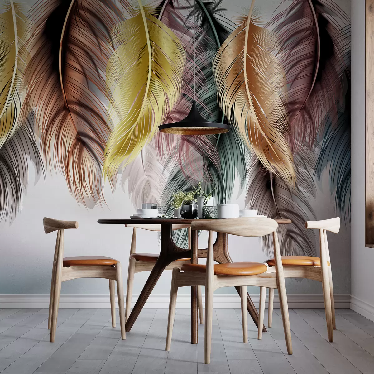 wall murals Feather, animal product e eyelash u35491