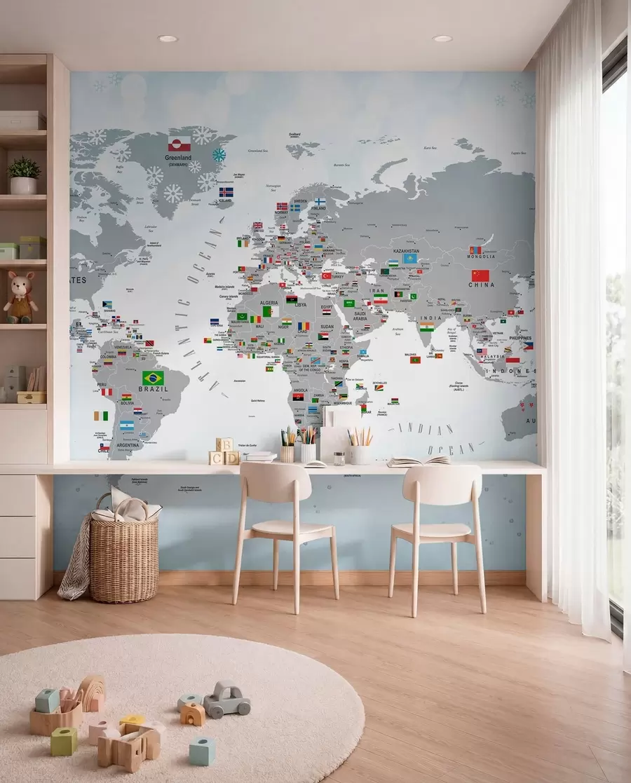 wall murals Atlas of World Flags u72599