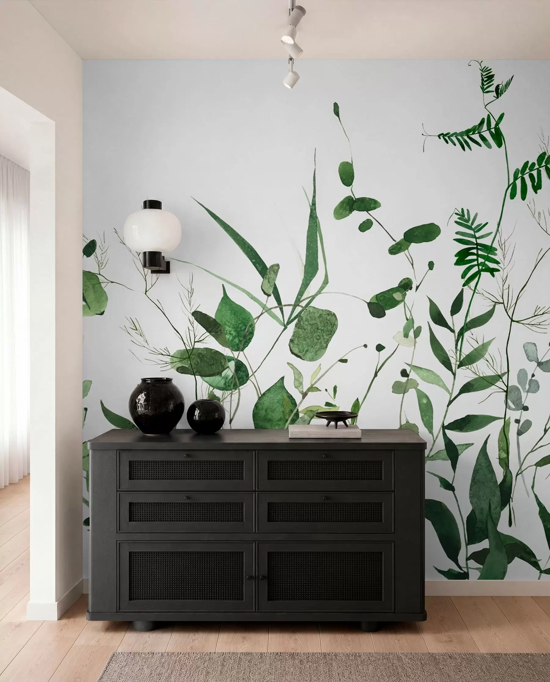 wall murals Green wild branches u72395