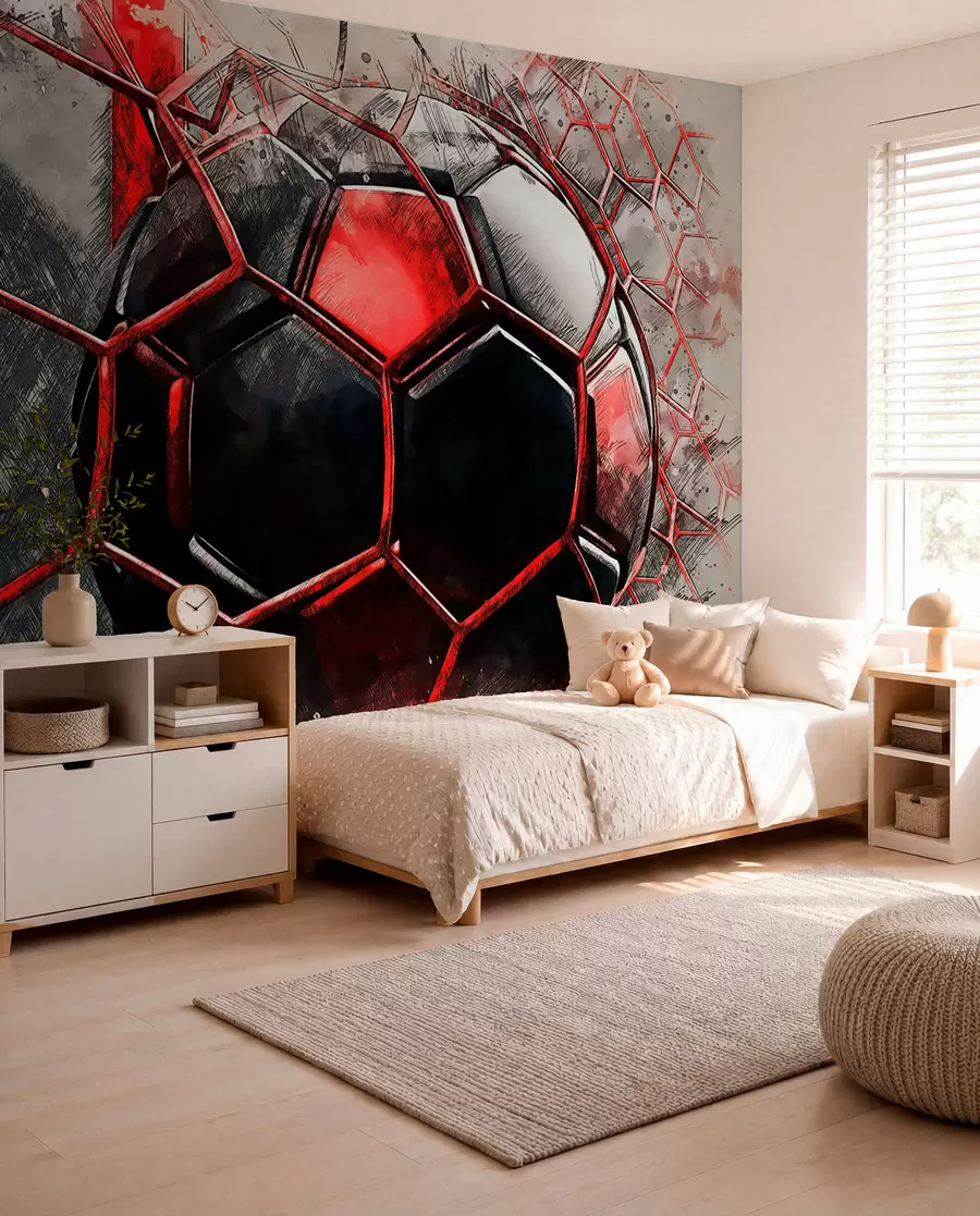 wall murals Football in Red Motion u72803