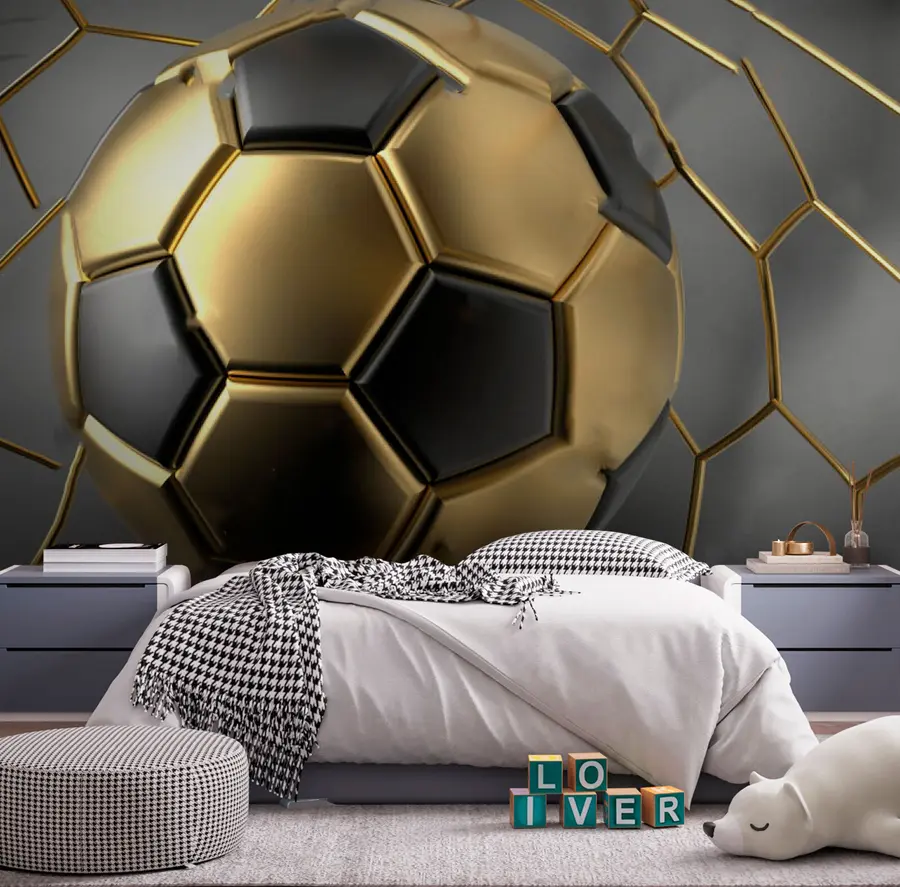 wall murals A soccer ball in the goal u73011