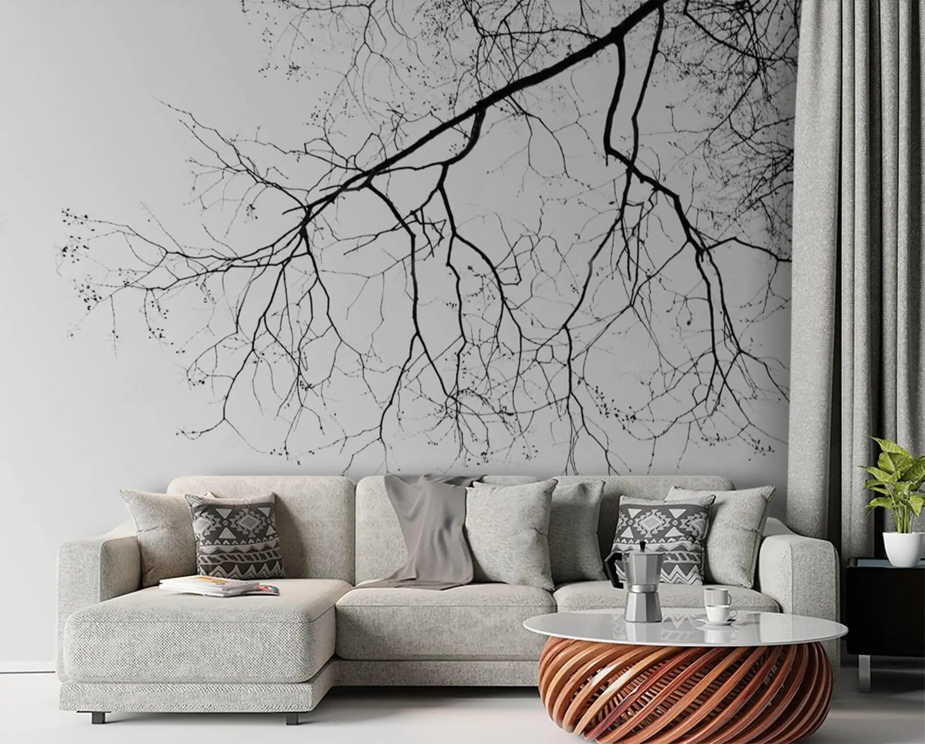 wall murals Bare tree silhouette u72718