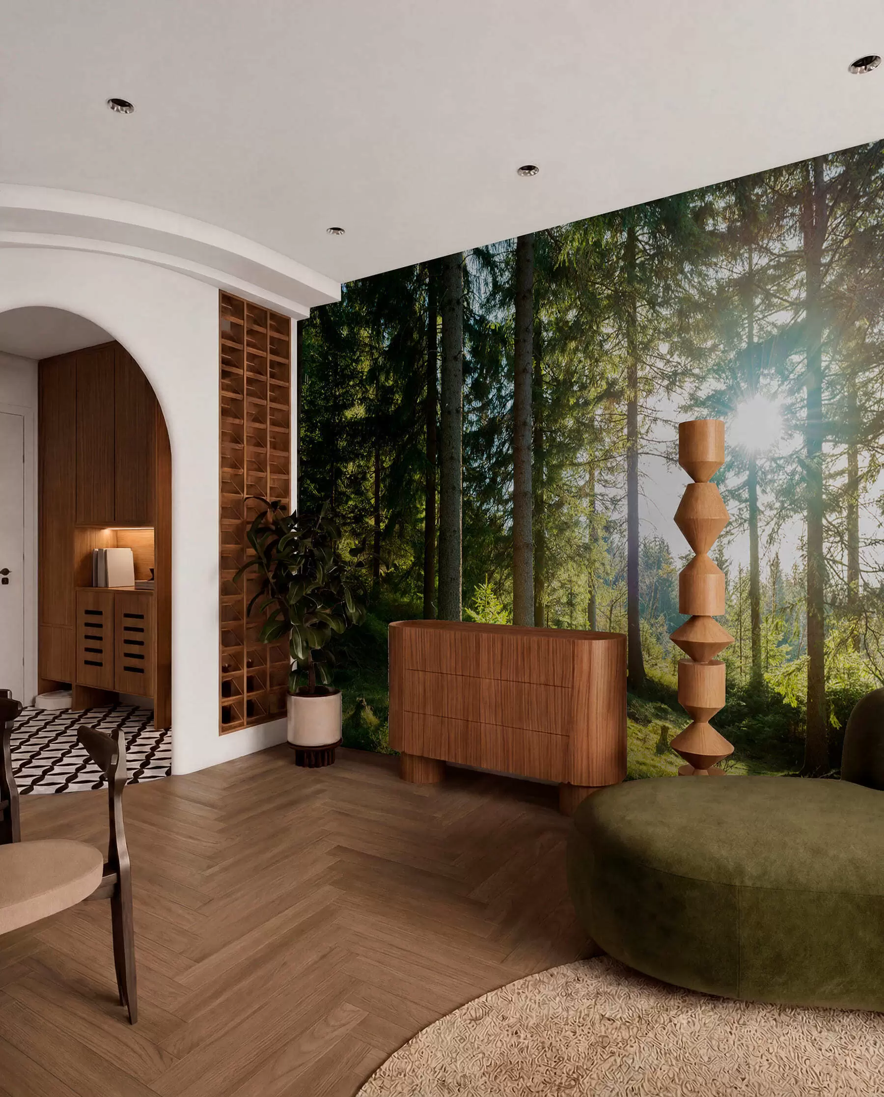 wall murals Sunlit Forest u80015