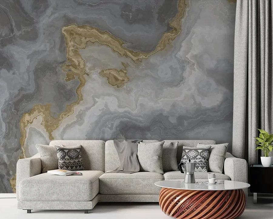 wall murals Gray-white marble u80491