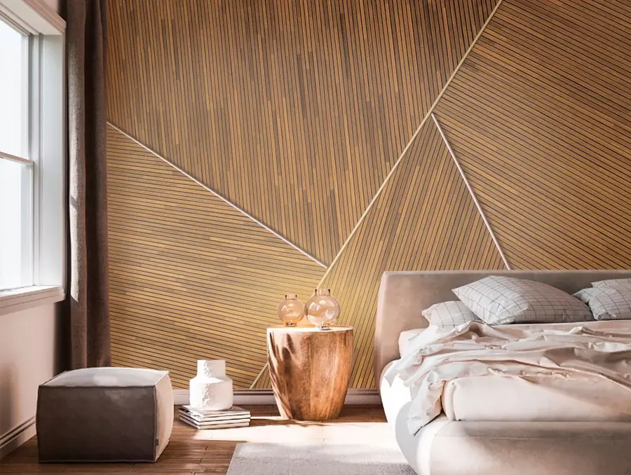 wall murals Imitation of a wooden wall u73431