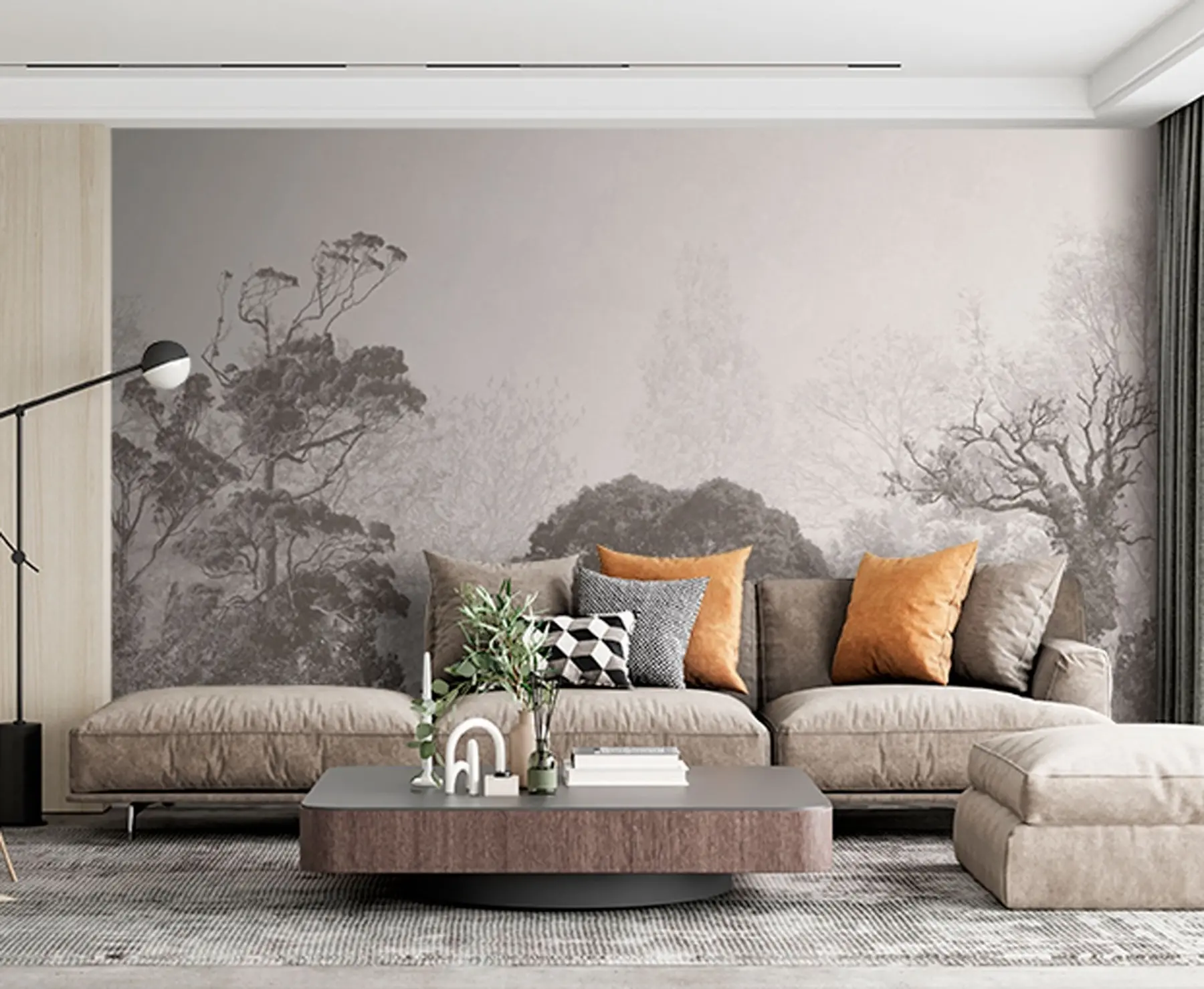 wall murals Trees on the background of grunge u79824