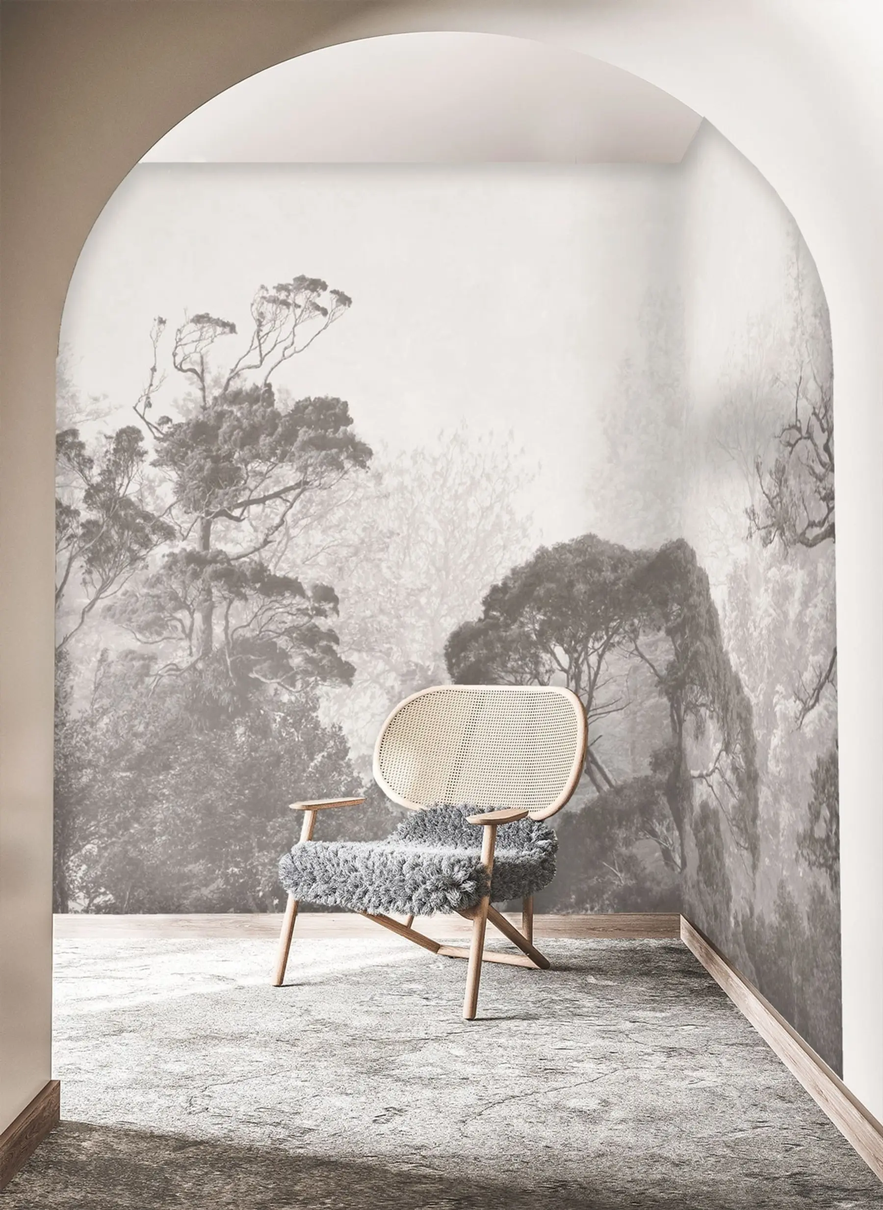 wall murals Trees on the background of grunge u79824