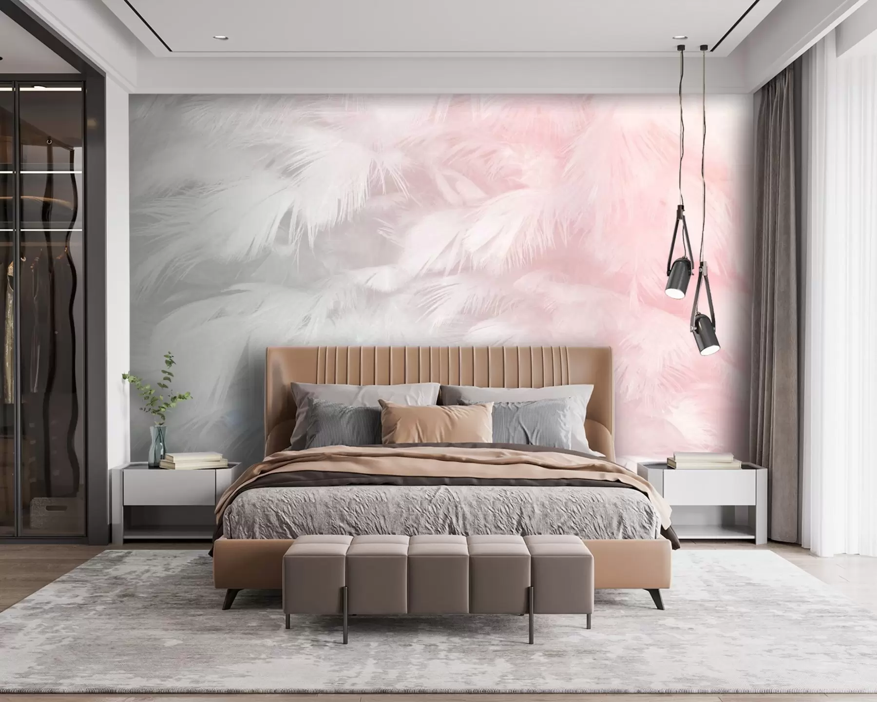 wall murals Soft textures in gentle pastel hues u16652