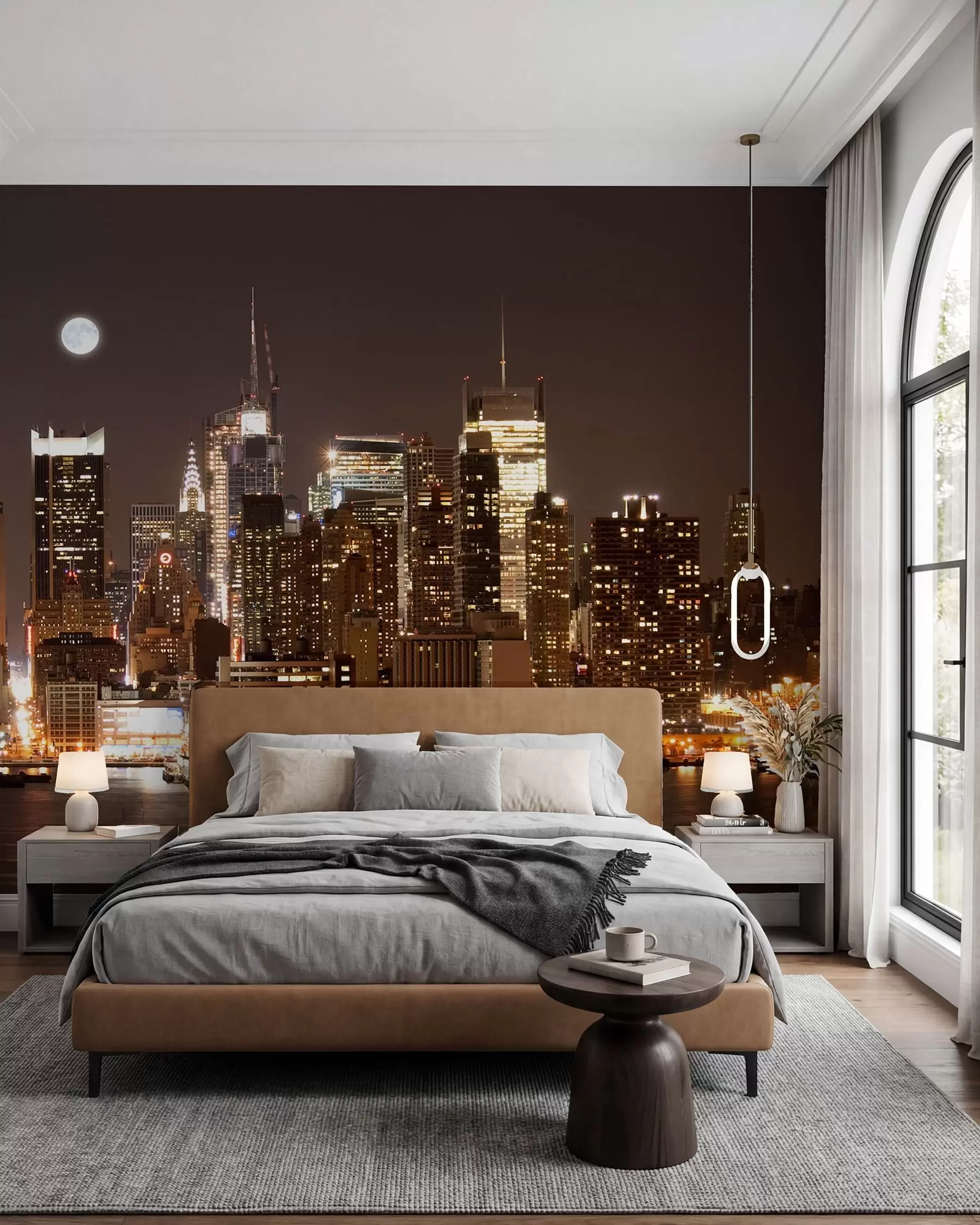 wall murals Moon over Manhattan u57923