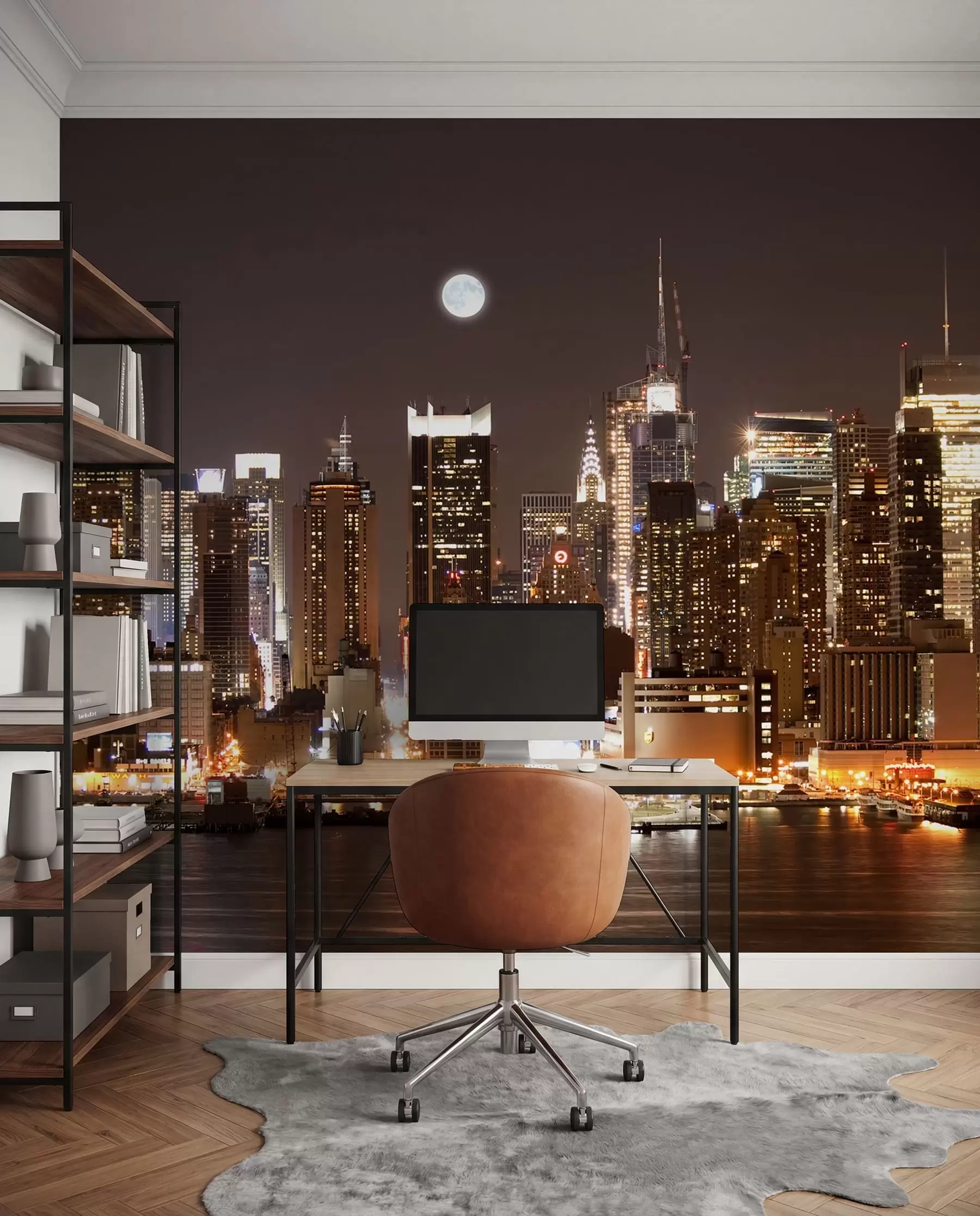 wall murals Moon over Manhattan u57923