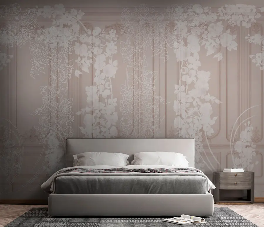 wall murals Classical Buaseri Wall with White flowers u73533