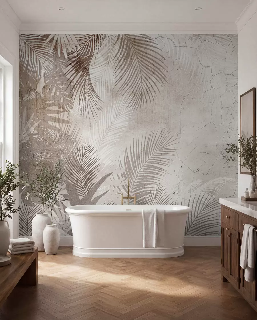 wall murals Palm Patina in Sand u73583