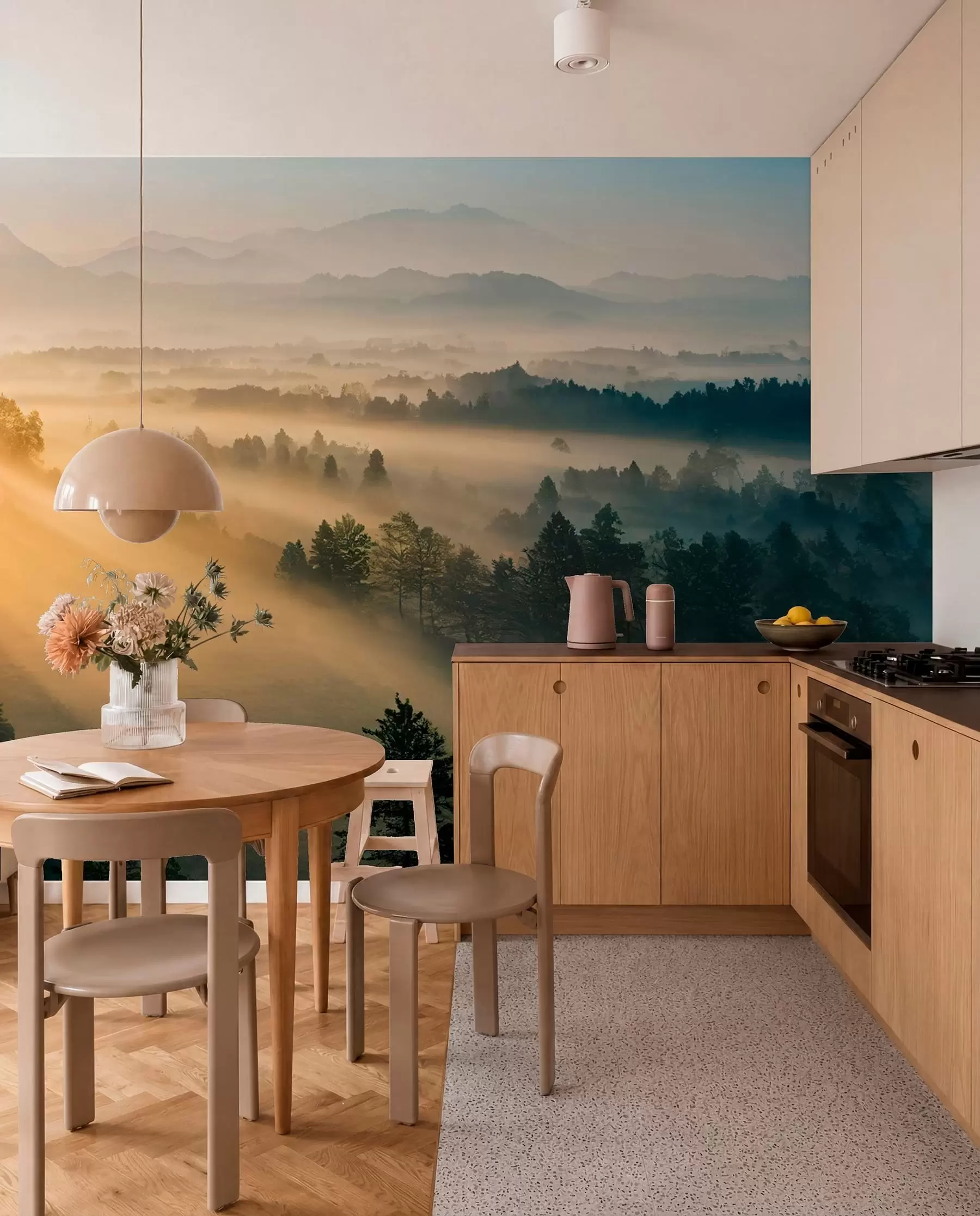 wall murals Sunbeams over the Pines u73864