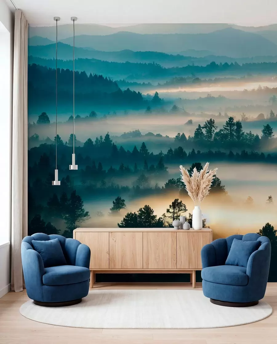 wall murals Forest Islands in the Mist u73865