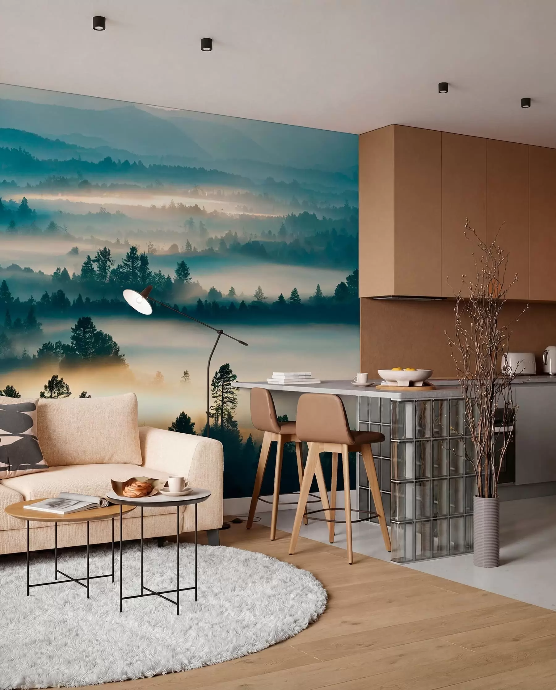 wall murals Forest Islands in the Mist u73865