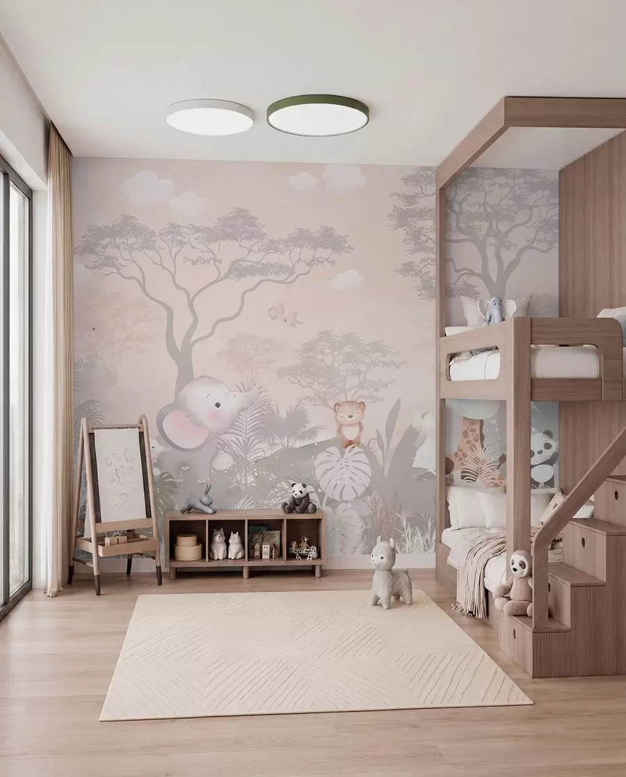 wall murals Little Safari in Rose u73878