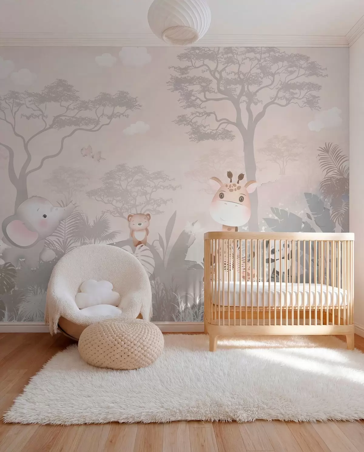 wall murals Little Safari in Rose u73878