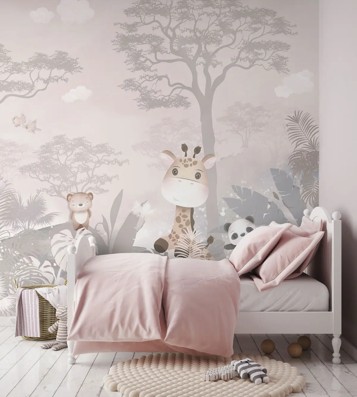 wall murals Little Safari in Rose u73878