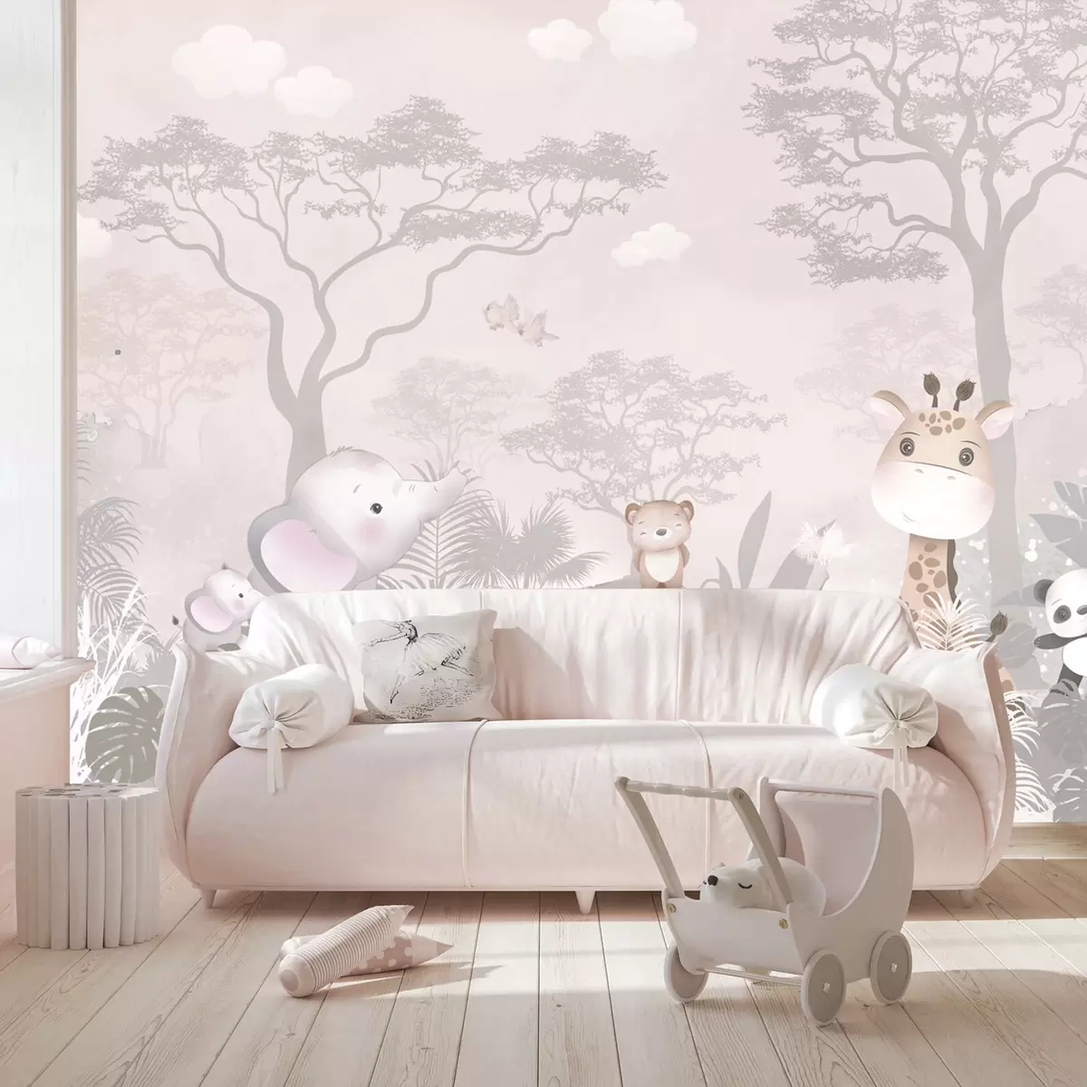 wall murals Little Safari in Rose u73878