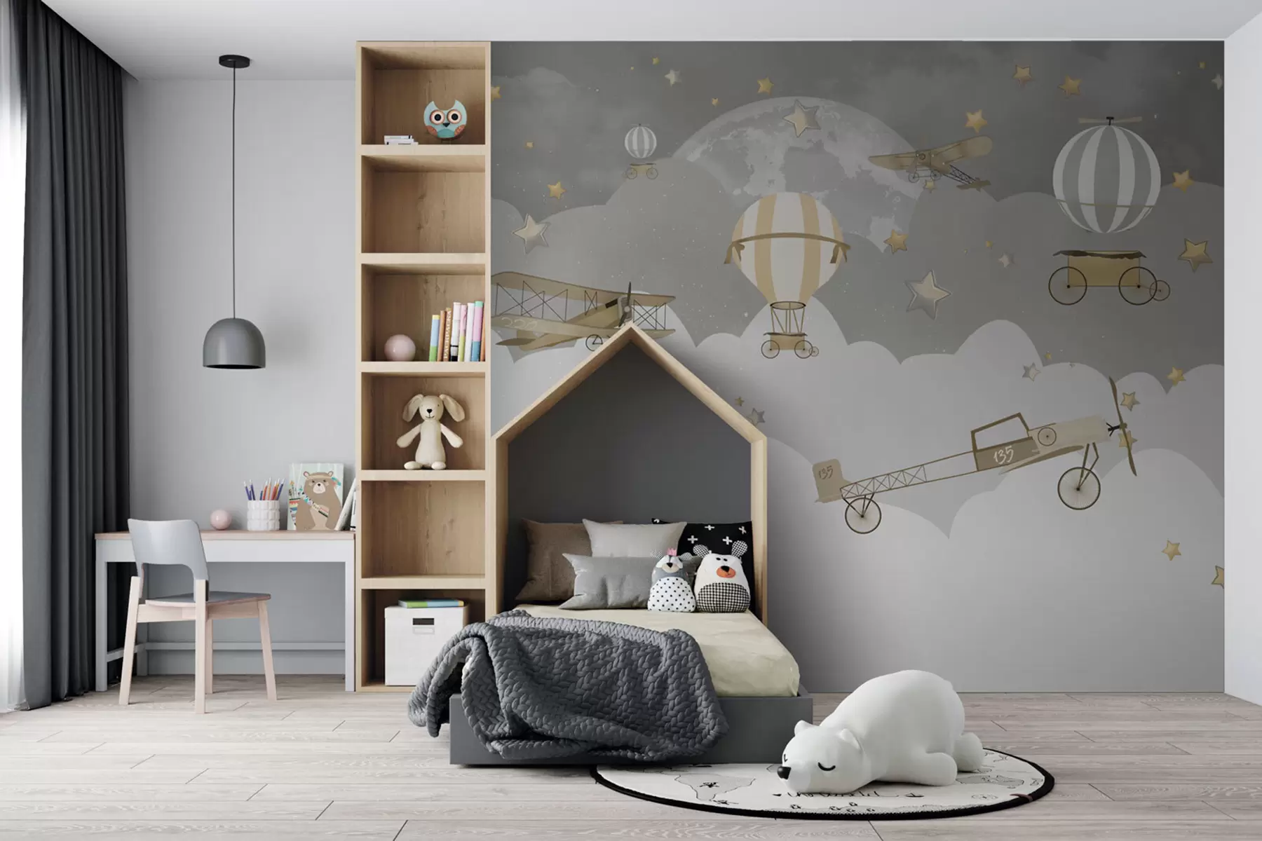 wall murals Children's airplanes and balloons u73883