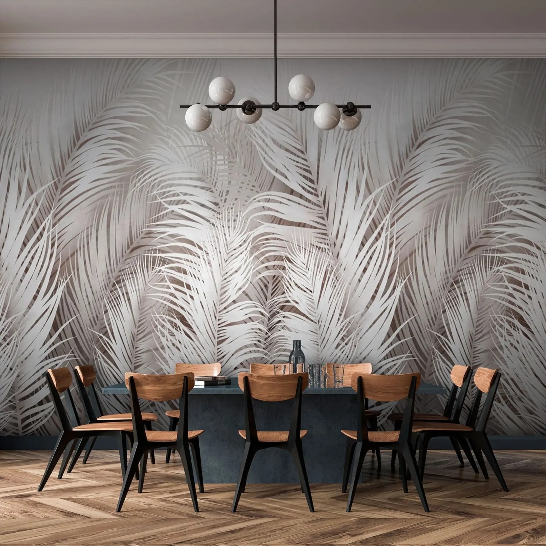 wall murals White ferns u73821
