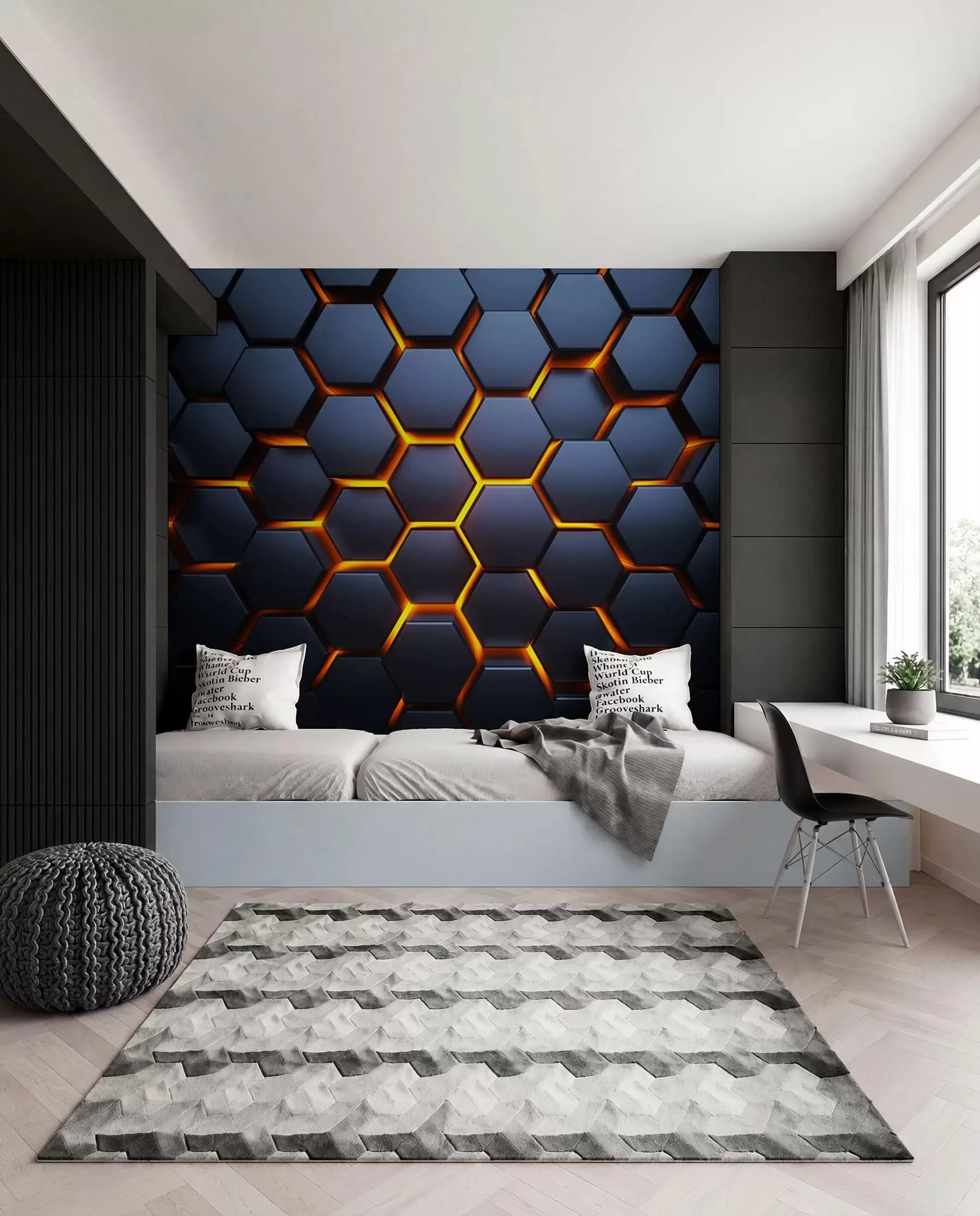wall murals Amber Honeycomb u93570