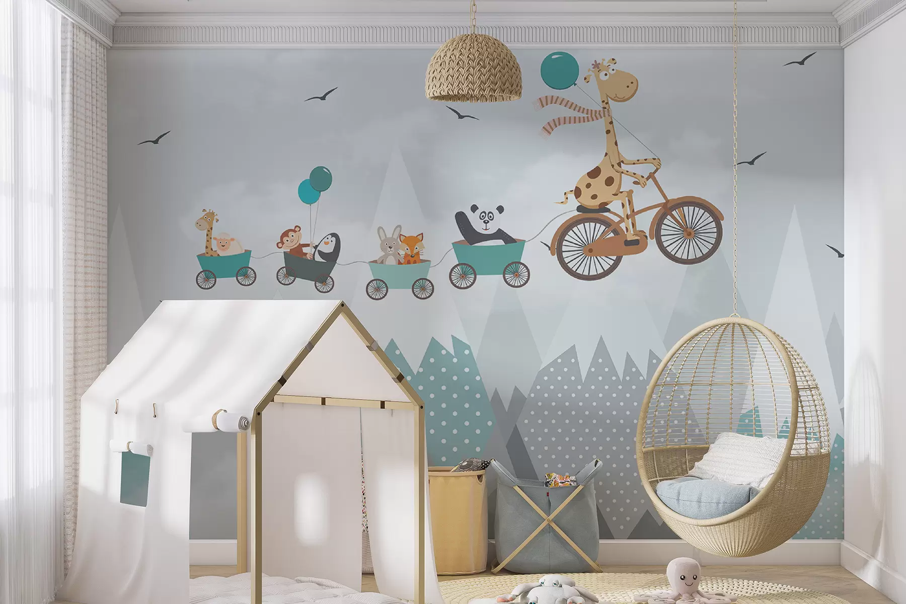 wall murals Flight over the mountains u93575