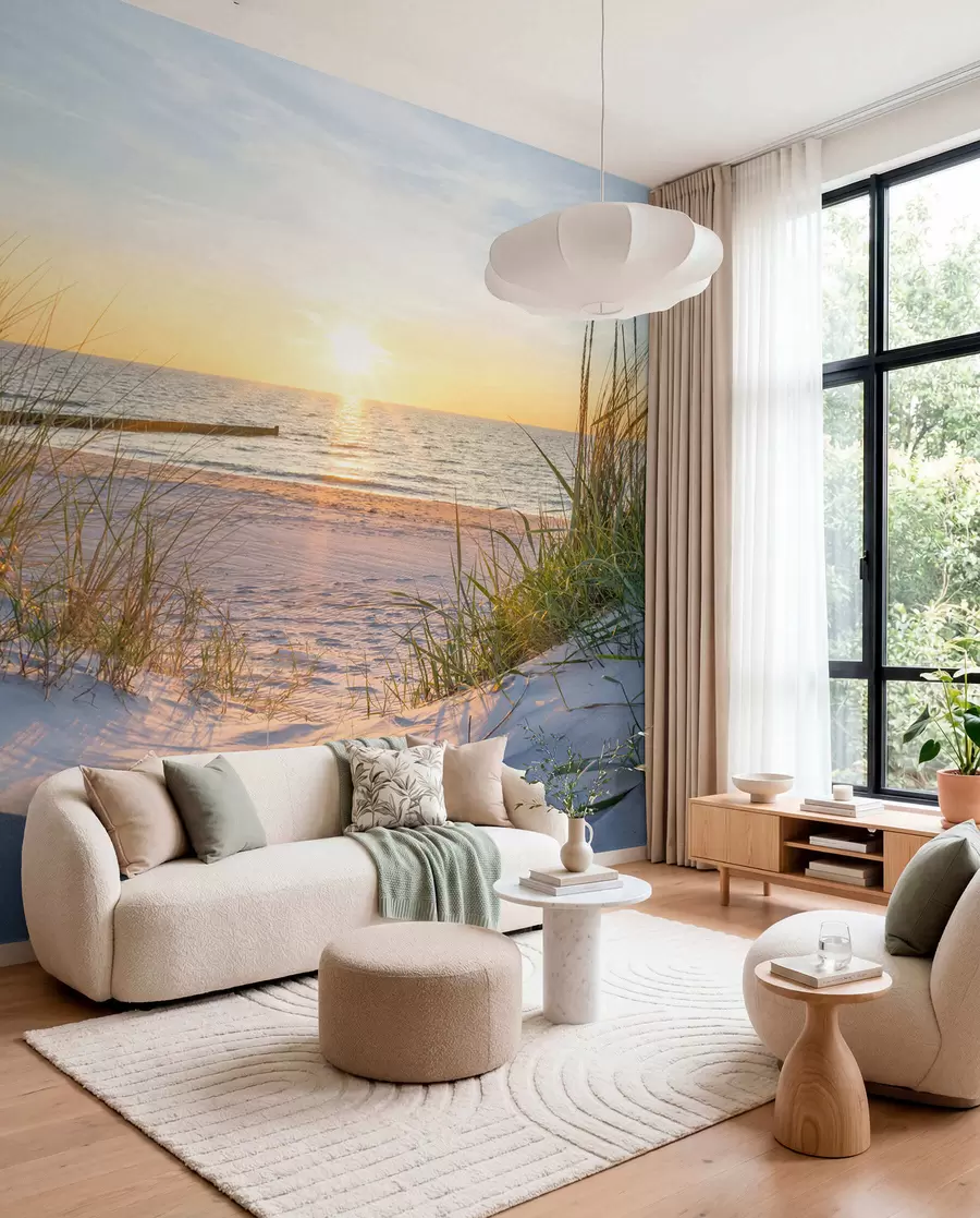 wall murals Photo/Panoramic Dunes beach with sunset u93577