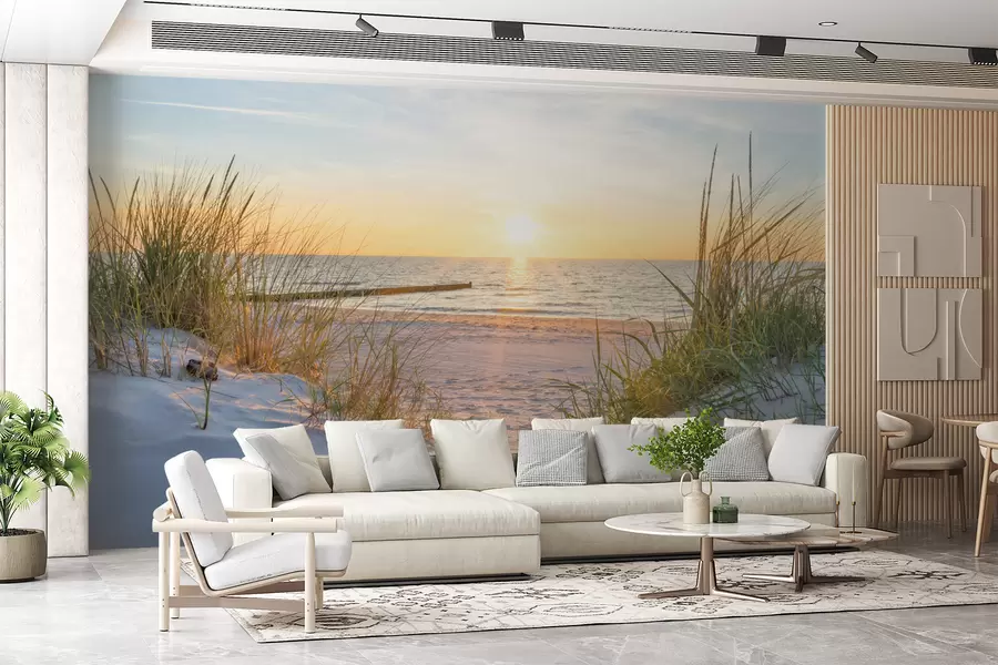wall murals Photo/Panoramic Dunes beach with sunset u93577