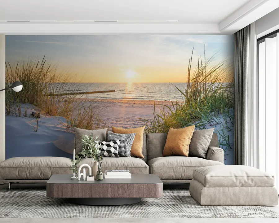 wall murals Photo/Panoramic Dunes beach with sunset u93577