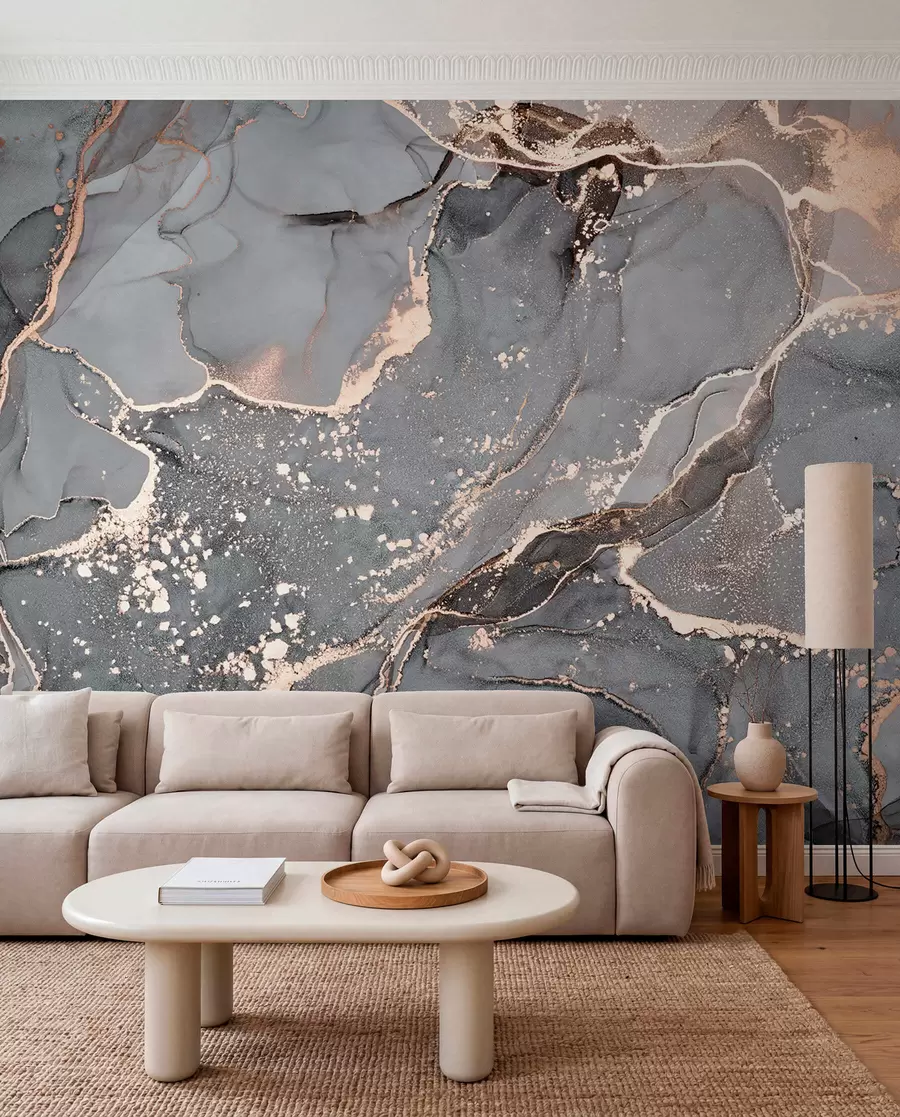 wall murals Grey and Amber Marble u93578