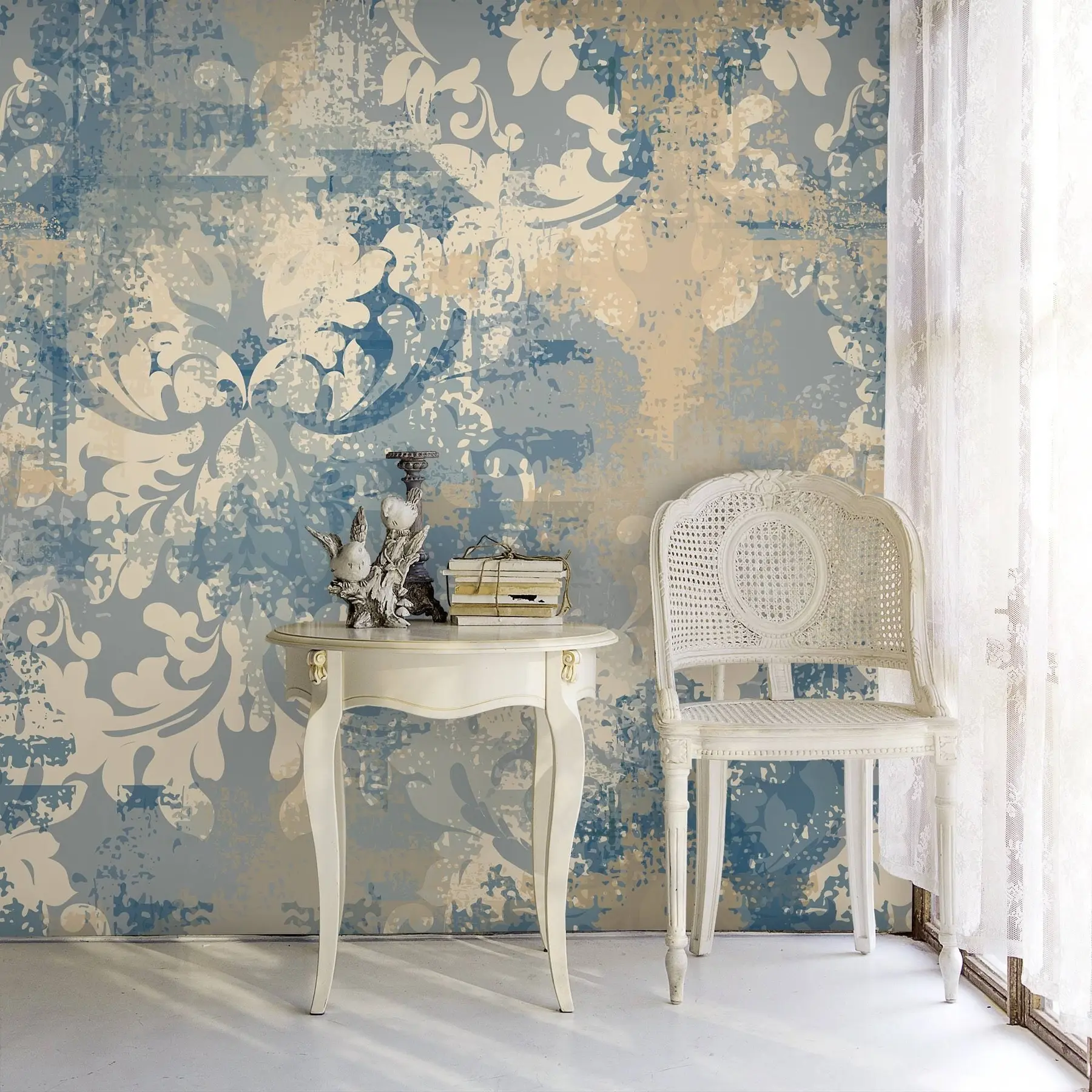 wall murals Baroque fresco on grunge wall u93581