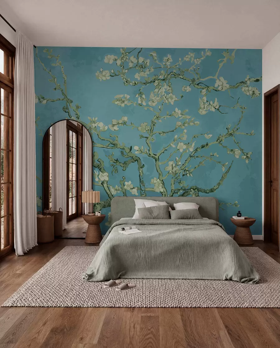 wall murals Amandier panoramic in Van Gogh flowers u93603