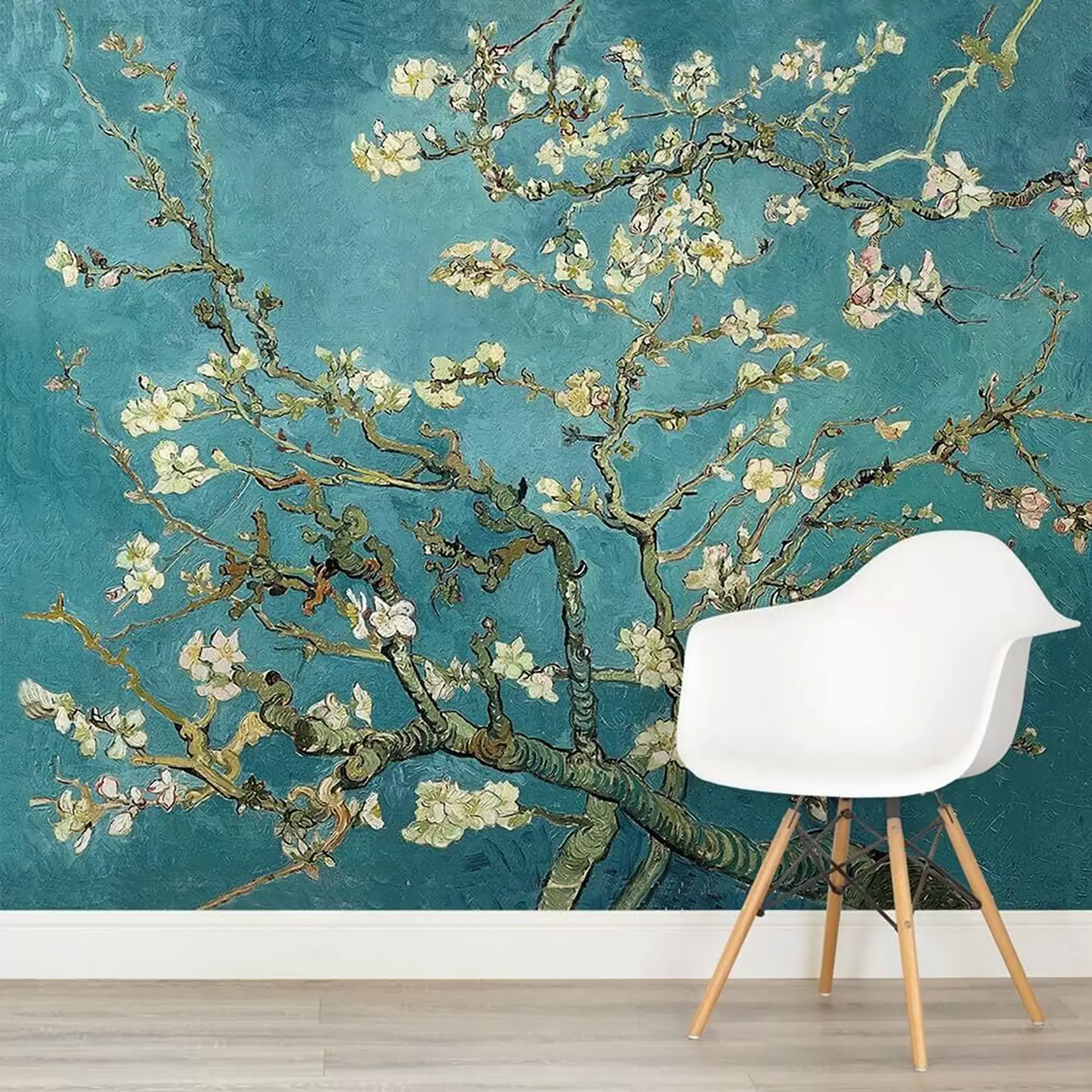 wall murals Amandier panoramic in Van Gogh flowers u93603