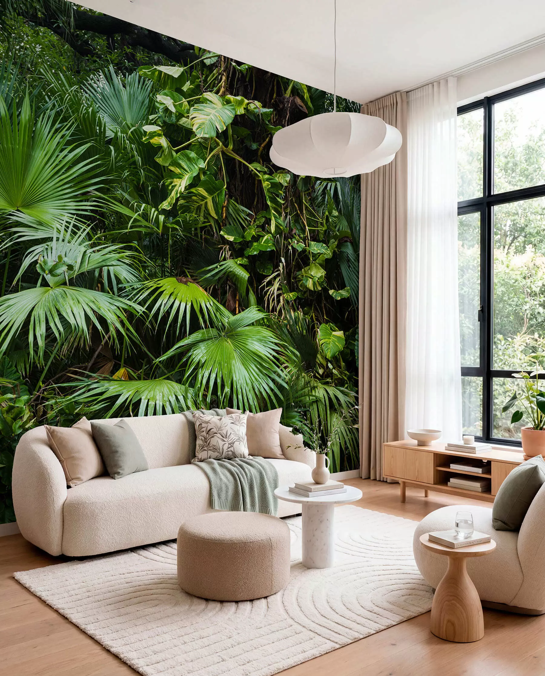 wall murals Wet leaves in the jungle u93616