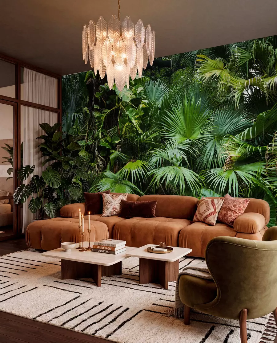wall murals Lush Jungle Leaves u93616
