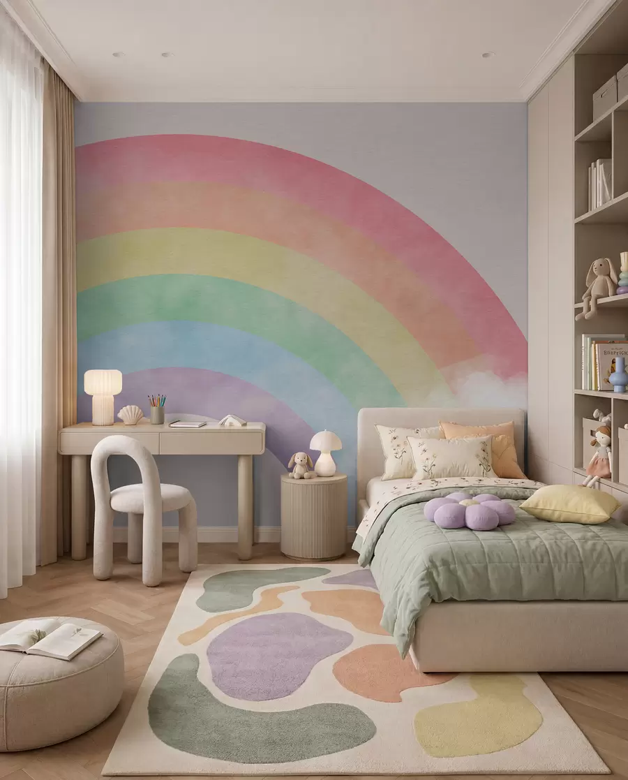 wall murals Rainbow through Soft Clouds u93619