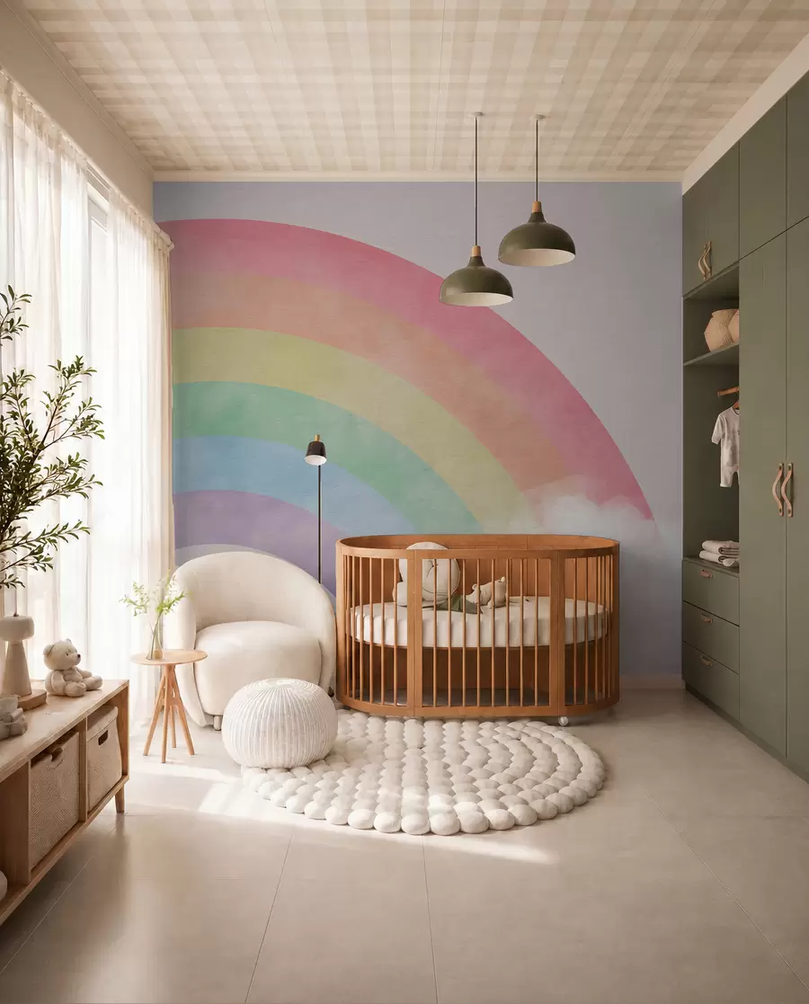 wall murals Rainbow through Soft Clouds u93619
