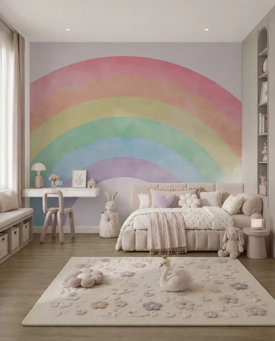 wall murals Rainbow through Soft Clouds u93619