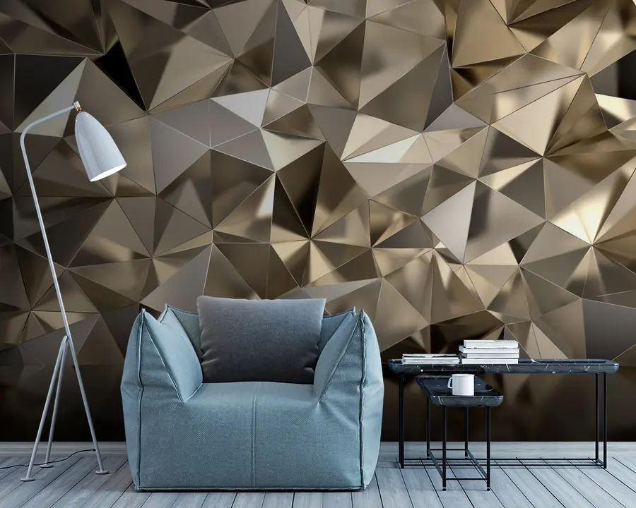 wall murals Brown, triangle e grey u93417