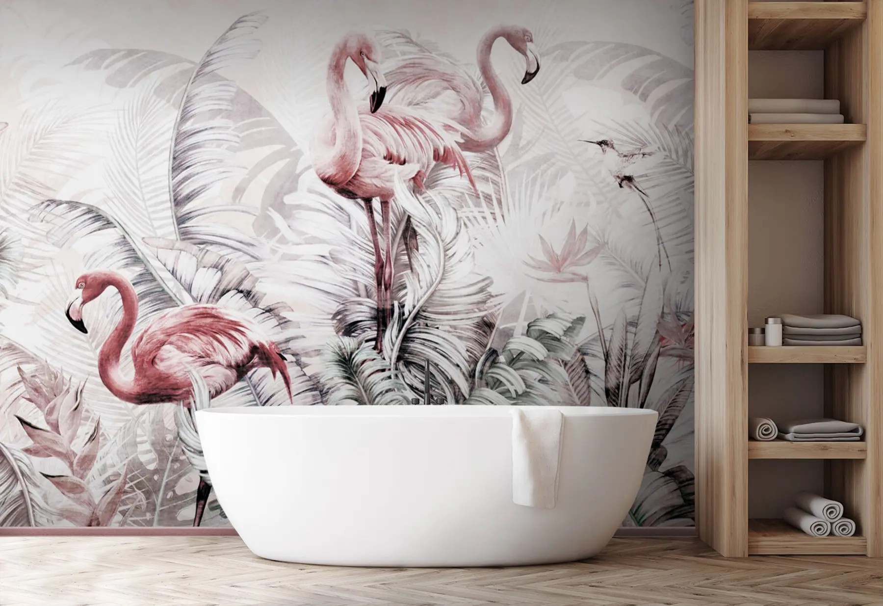 wall murals Flamingos in the tropics u73919