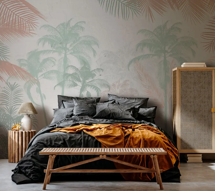 wall murals Bright tropical view of the palm tree u73970