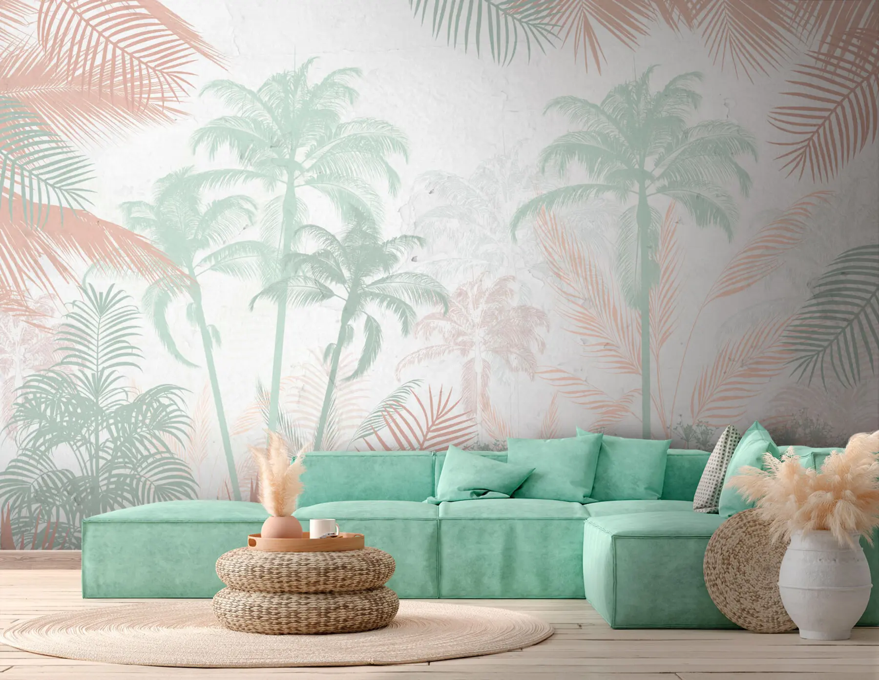 wall murals Bright tropical view of the palm tree u73970