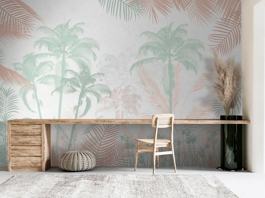 wall murals Bright tropical view of the palm tree u73970