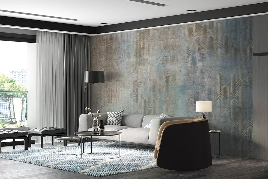 wall murals Arched pattern on grunge wall u73973