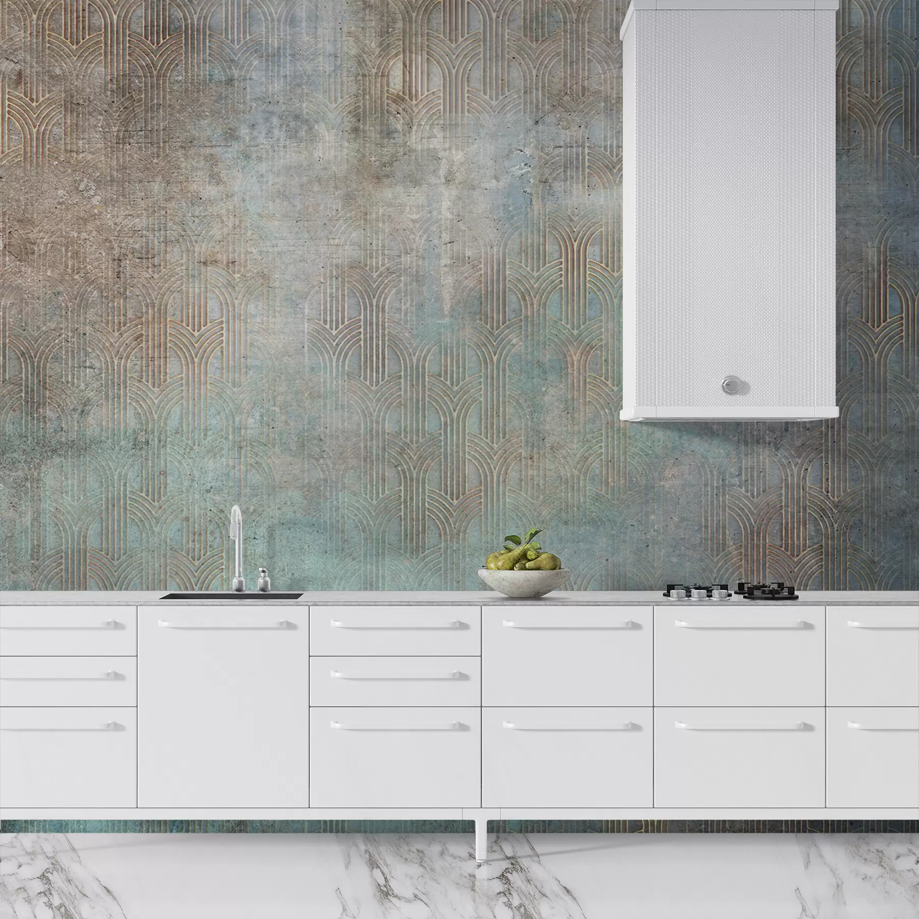 wall murals Arched pattern on grunge wall u73973